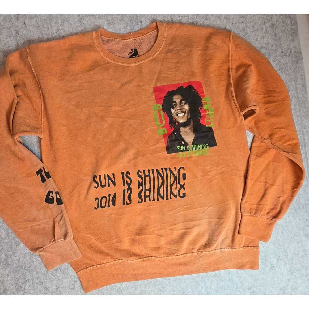 Urban Outfitters Bob Marley Sun Is Shining Orange Graphic Sweatshirt Small